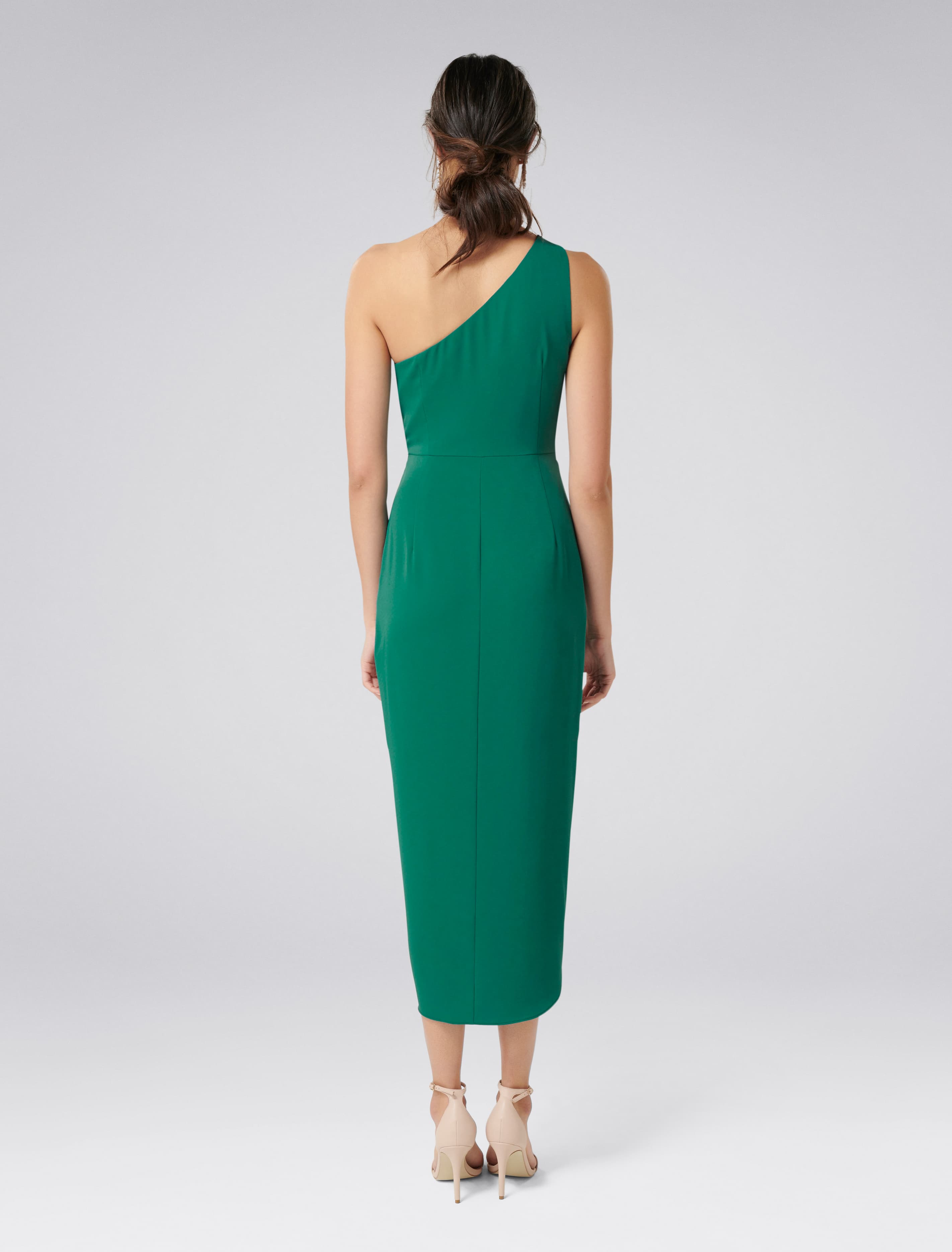 Mandy One-Shoulder Drape Maxi Dress Storm
