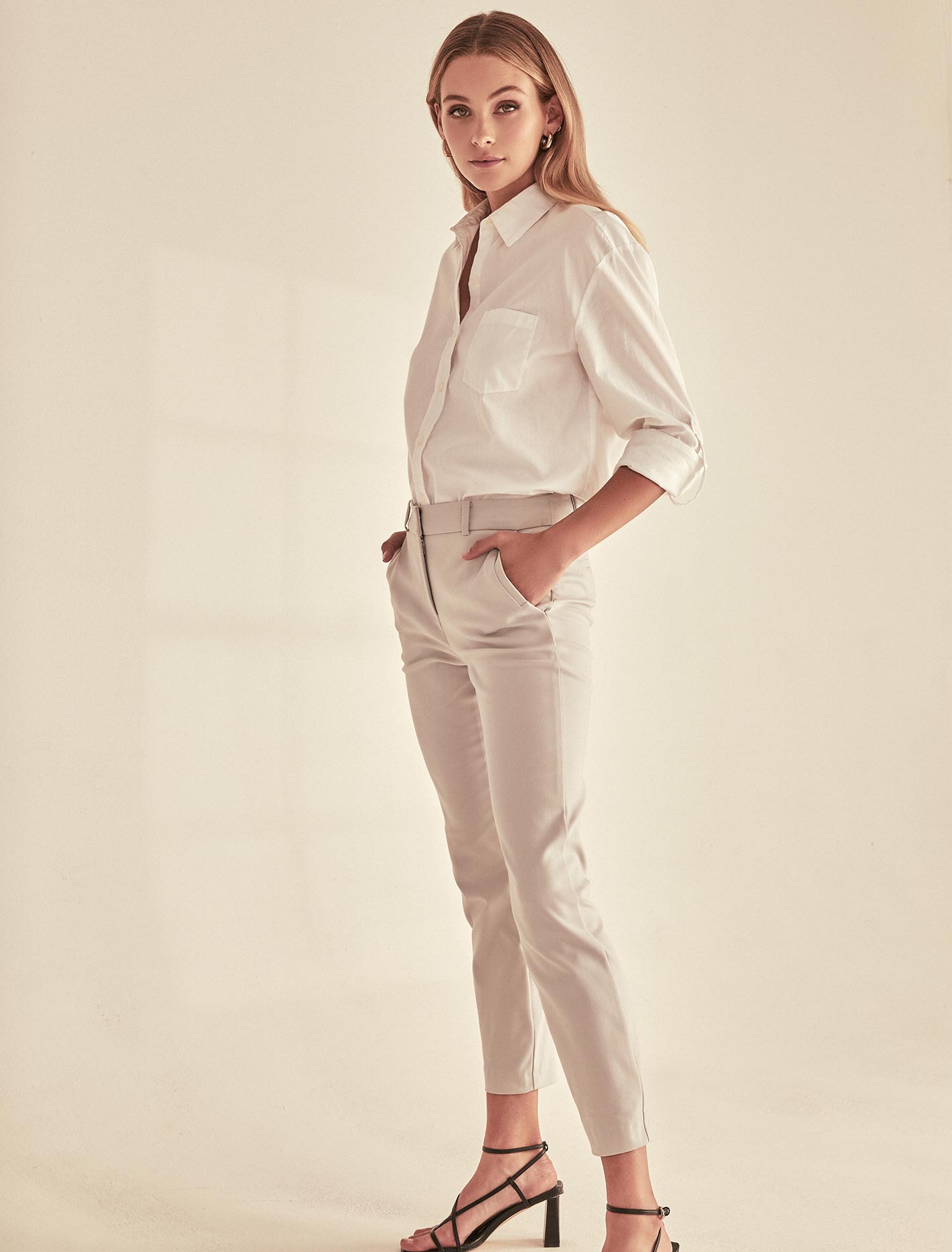 Grace 7/8th slim pants Dove Grey