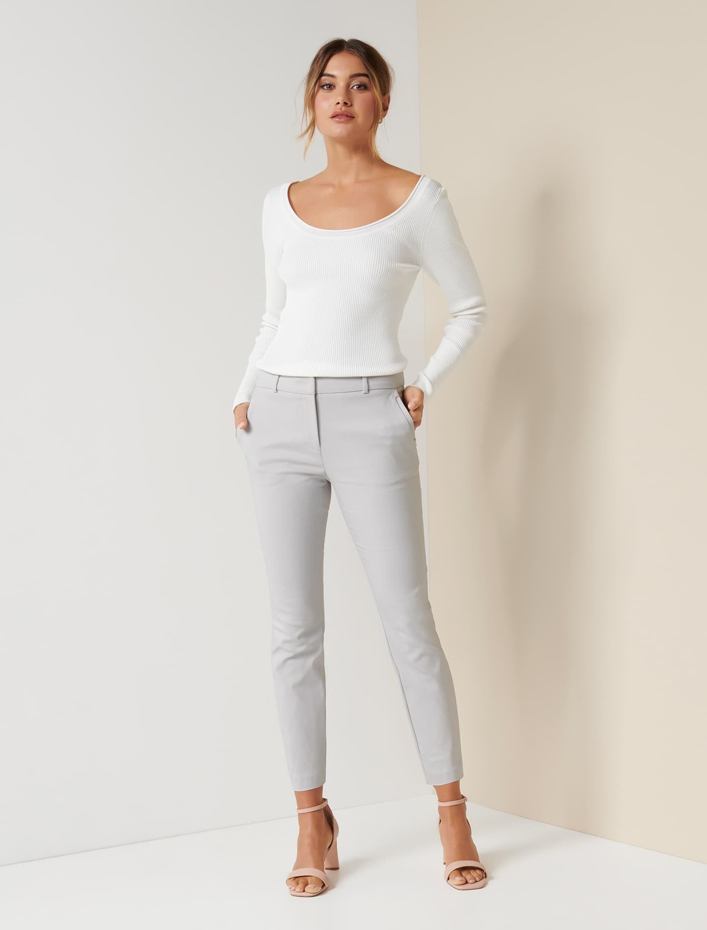 Grace 7/8th slim pants Dove Grey