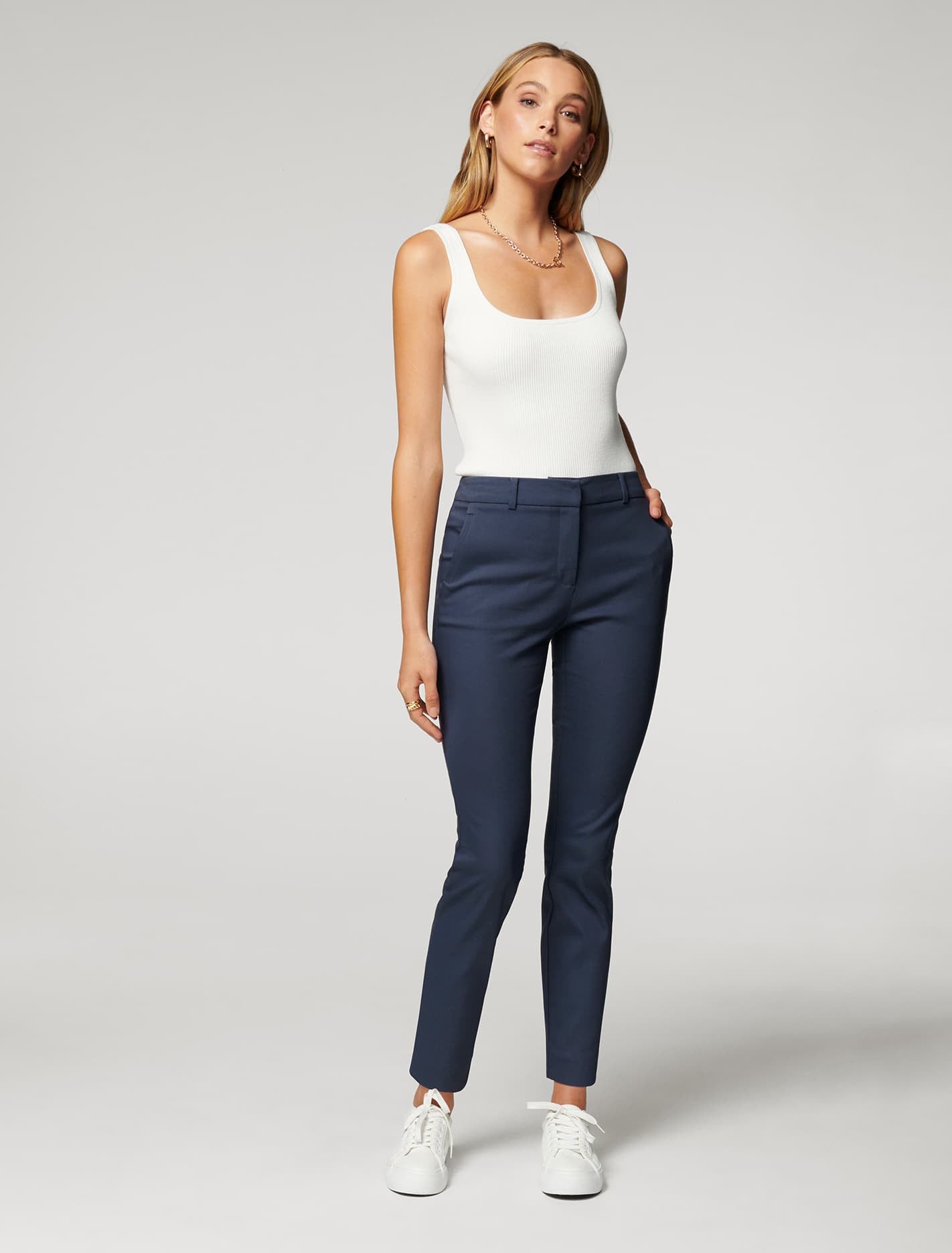 Mindy petite 7/8 slim pants Steel Blue
