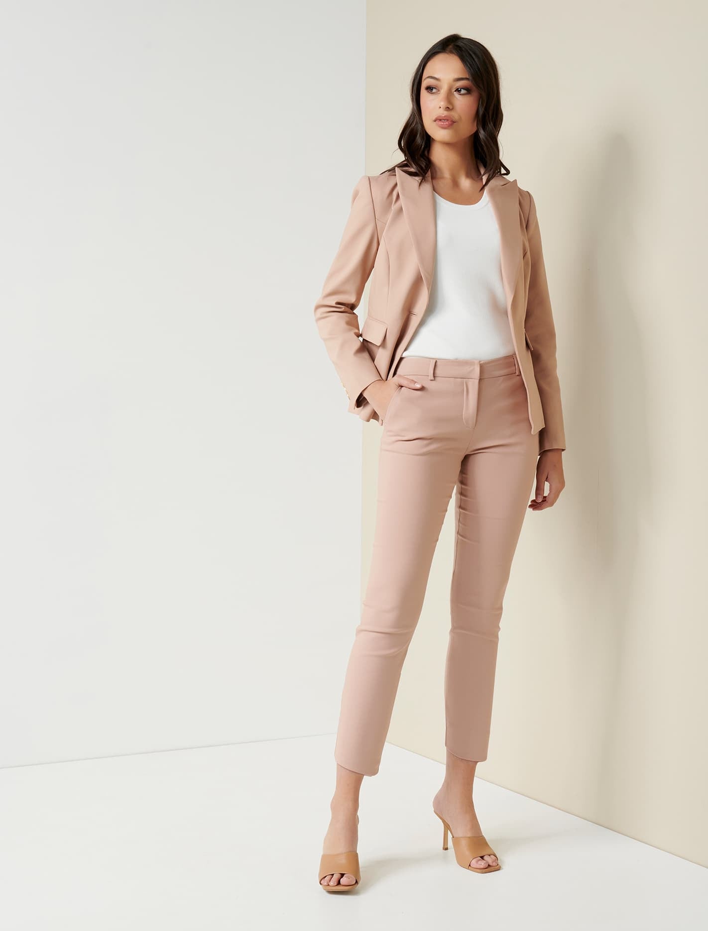 Mindy petite 7/8 slim pants Jan29 Nougat Brown