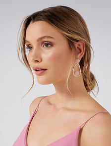 April Jewelled Geometric Drop Earrings  Peach