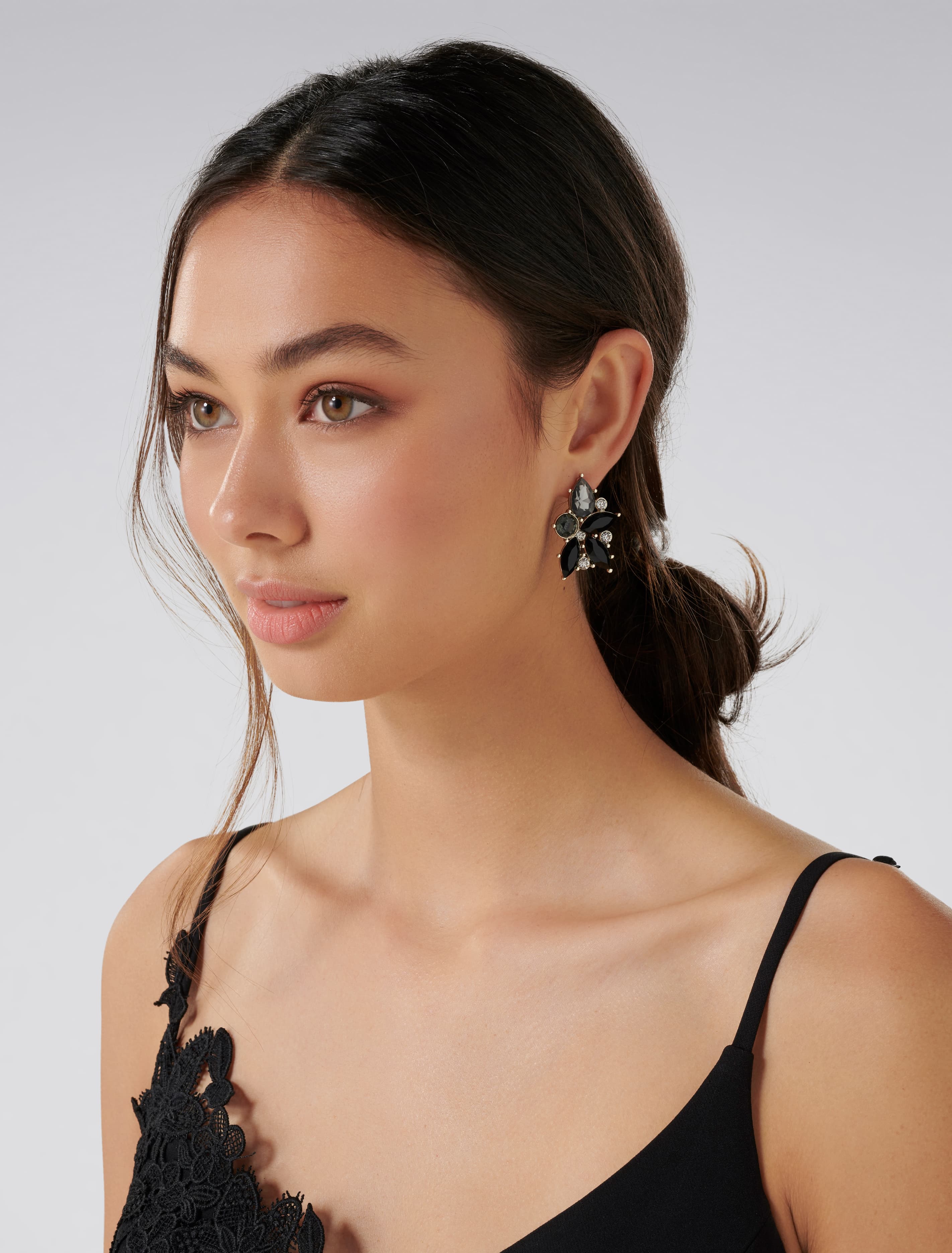 Amelie Marquis Statement Earrings Black/ Multi