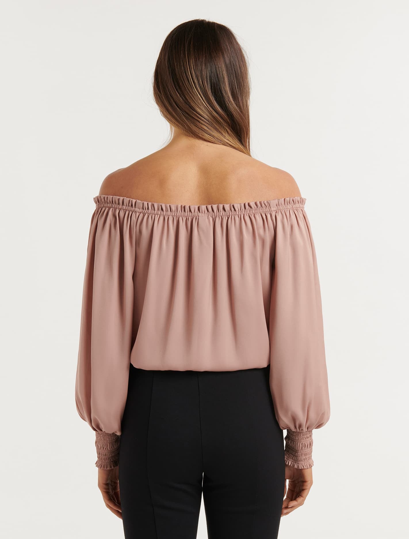 UPDATING NZ FIRST MARKET DETAILS Harriet Satin Off Shoulder Blouse Nougat Brown