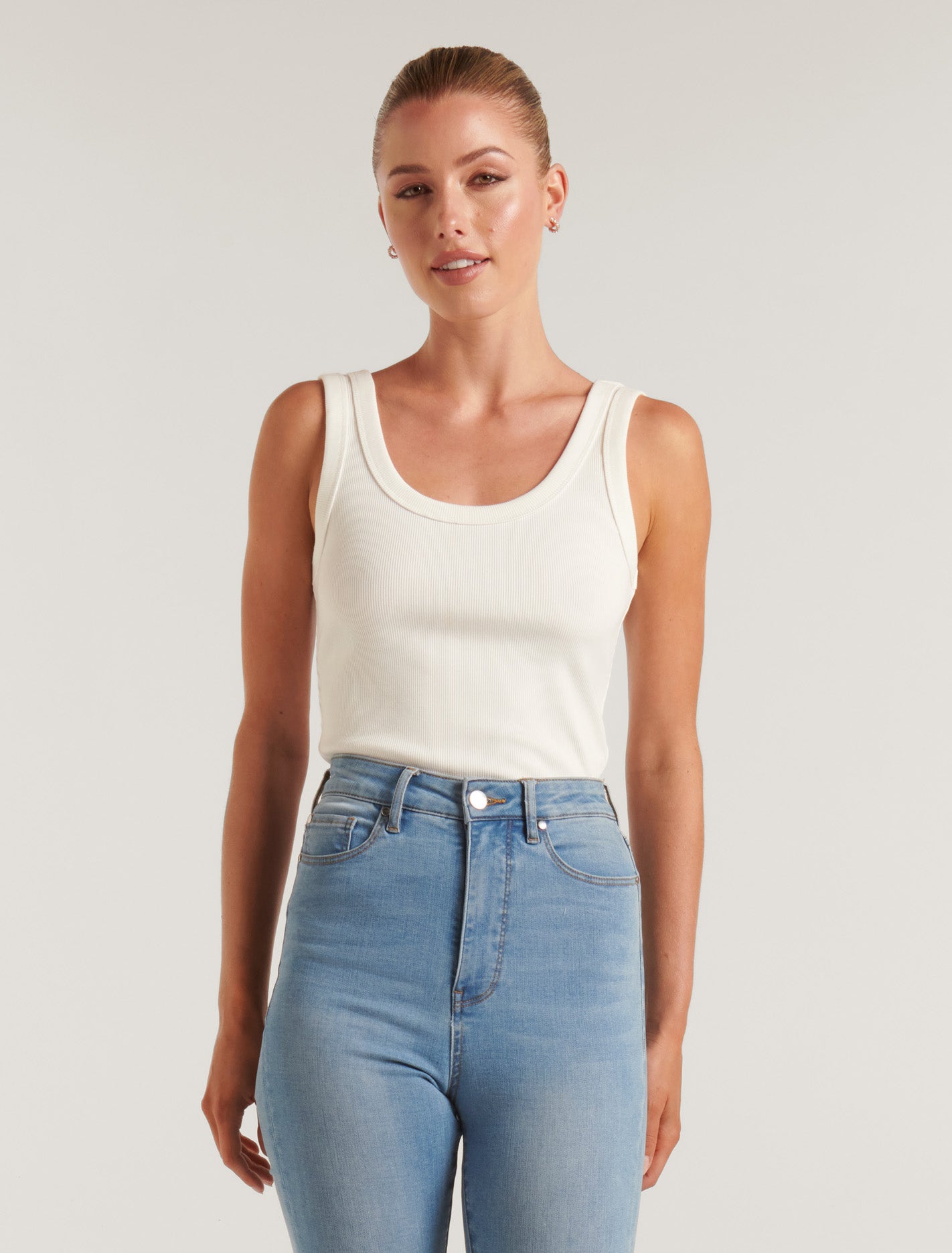 Riley Scoop Neck Tank Porcelain