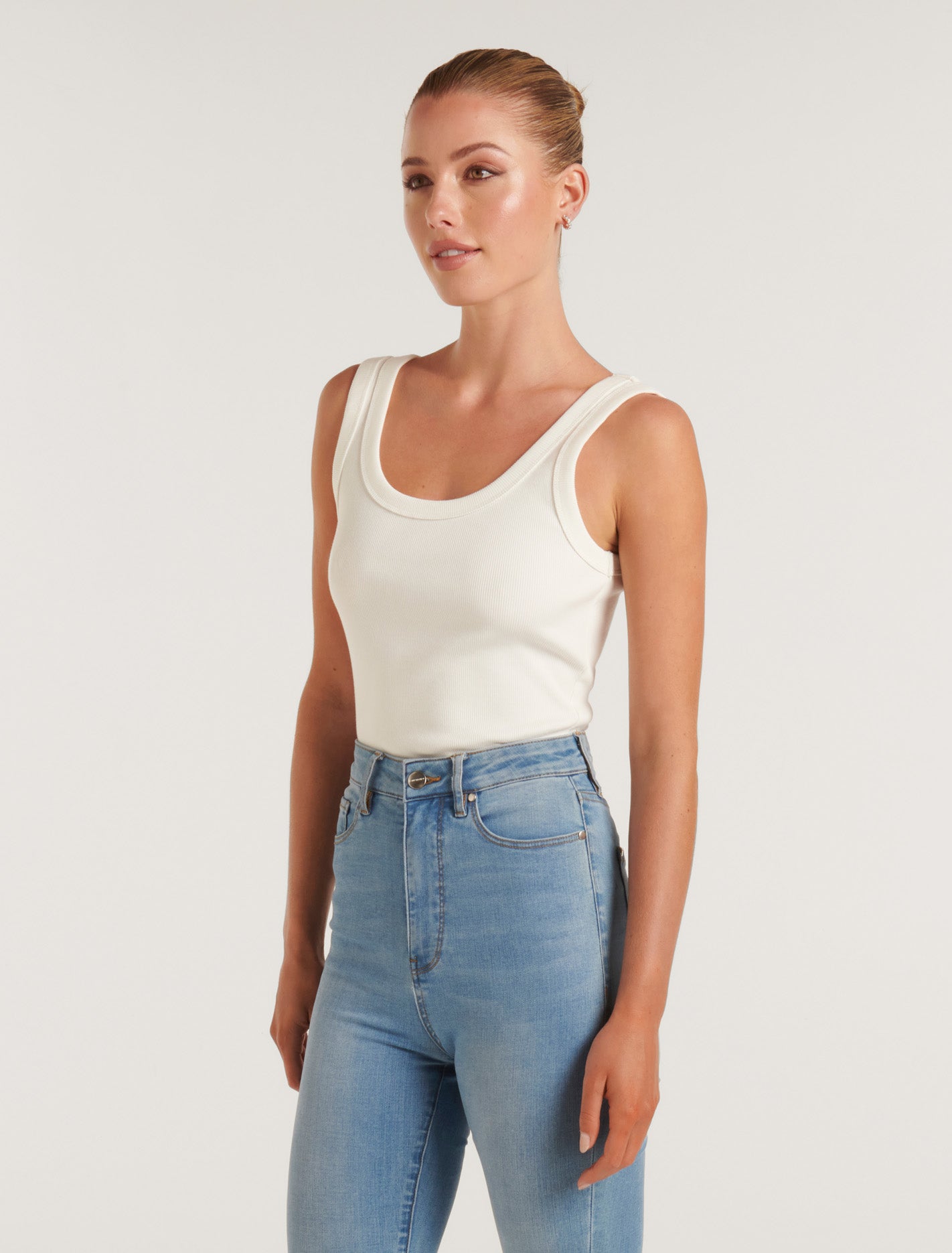 Riley Scoop Neck Tank Porcelain