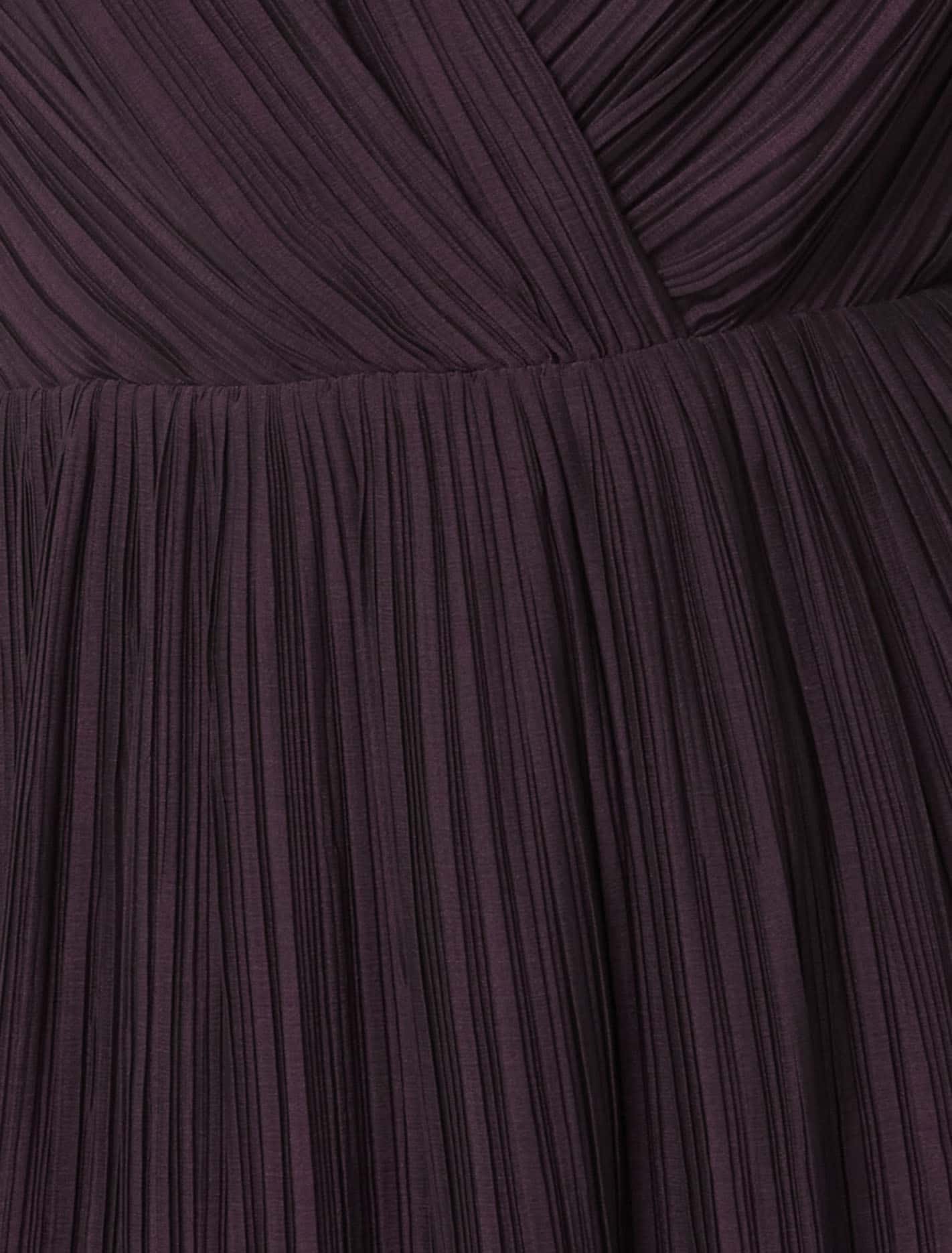 Genevieve Crinkle Mini Dress Eggplant