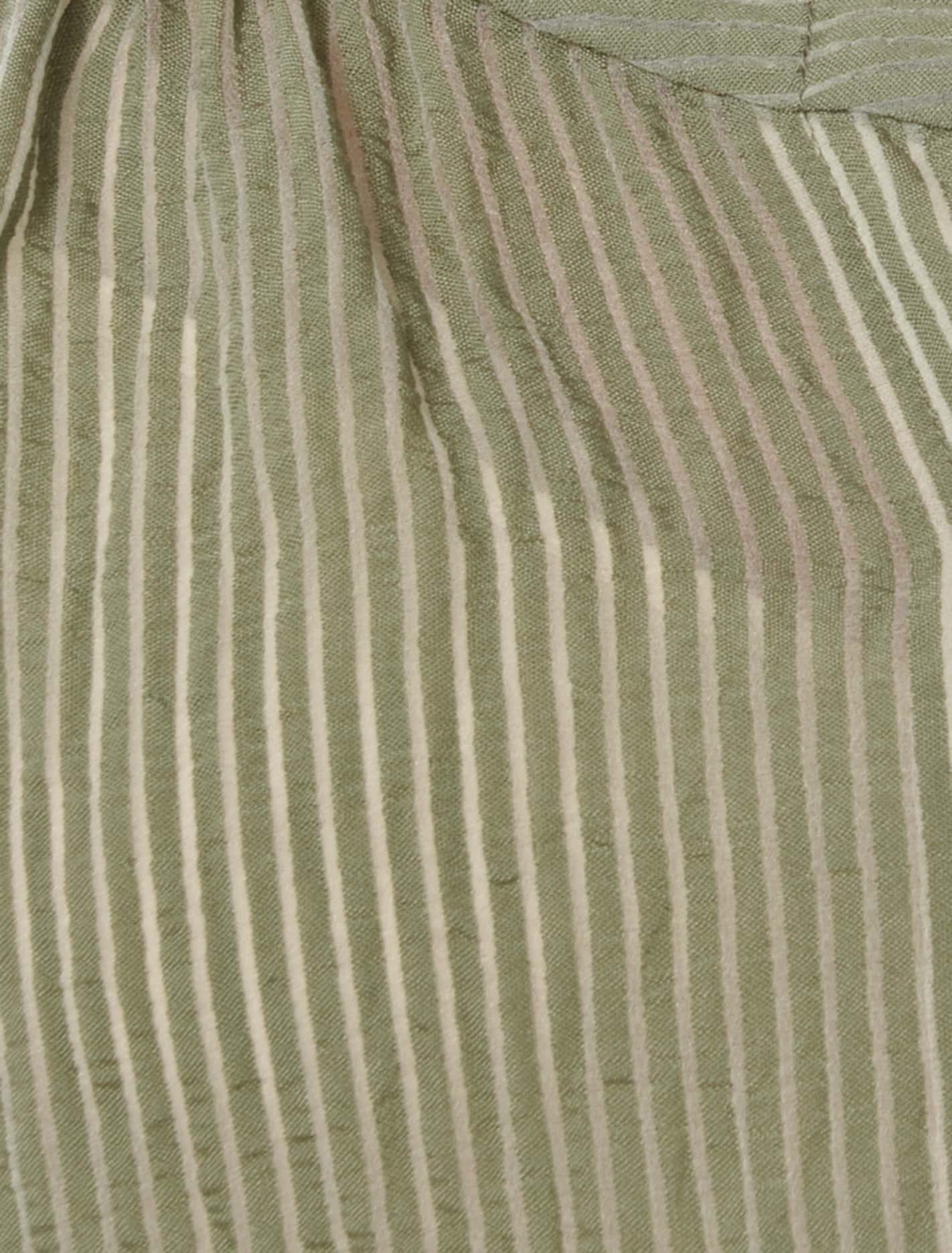 Leo Curve Soft Stripe Blouse Soft Sage