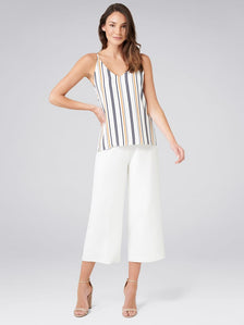 Karima Deep V Cami Top Chambray Blue